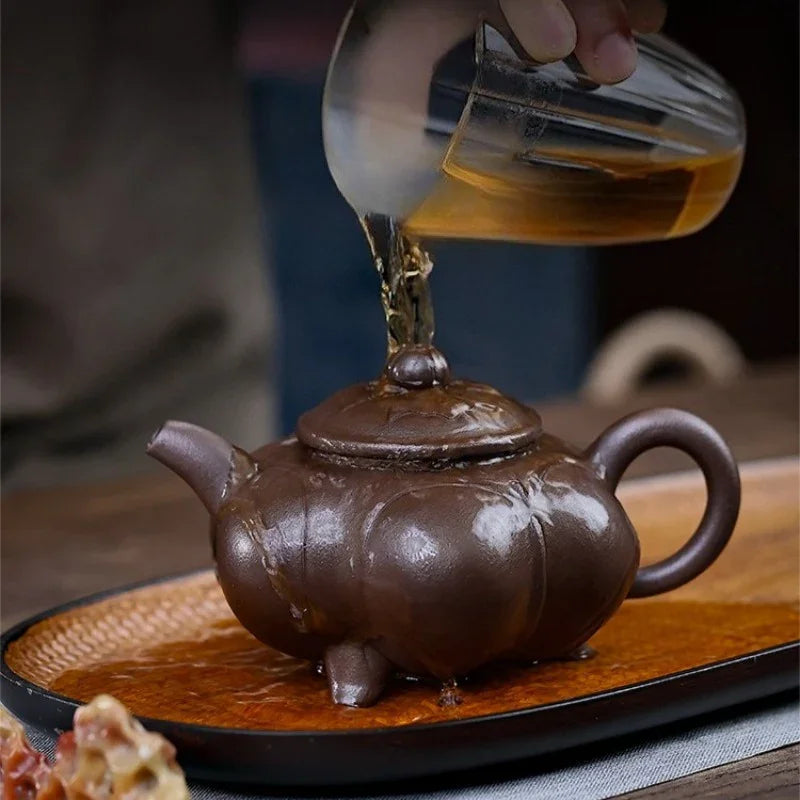 Teko Zisha Yixing Buatan Tangan Sepenuhnya [Sanzu Ruyi] (Baoshan Zi Ni - 300ml)