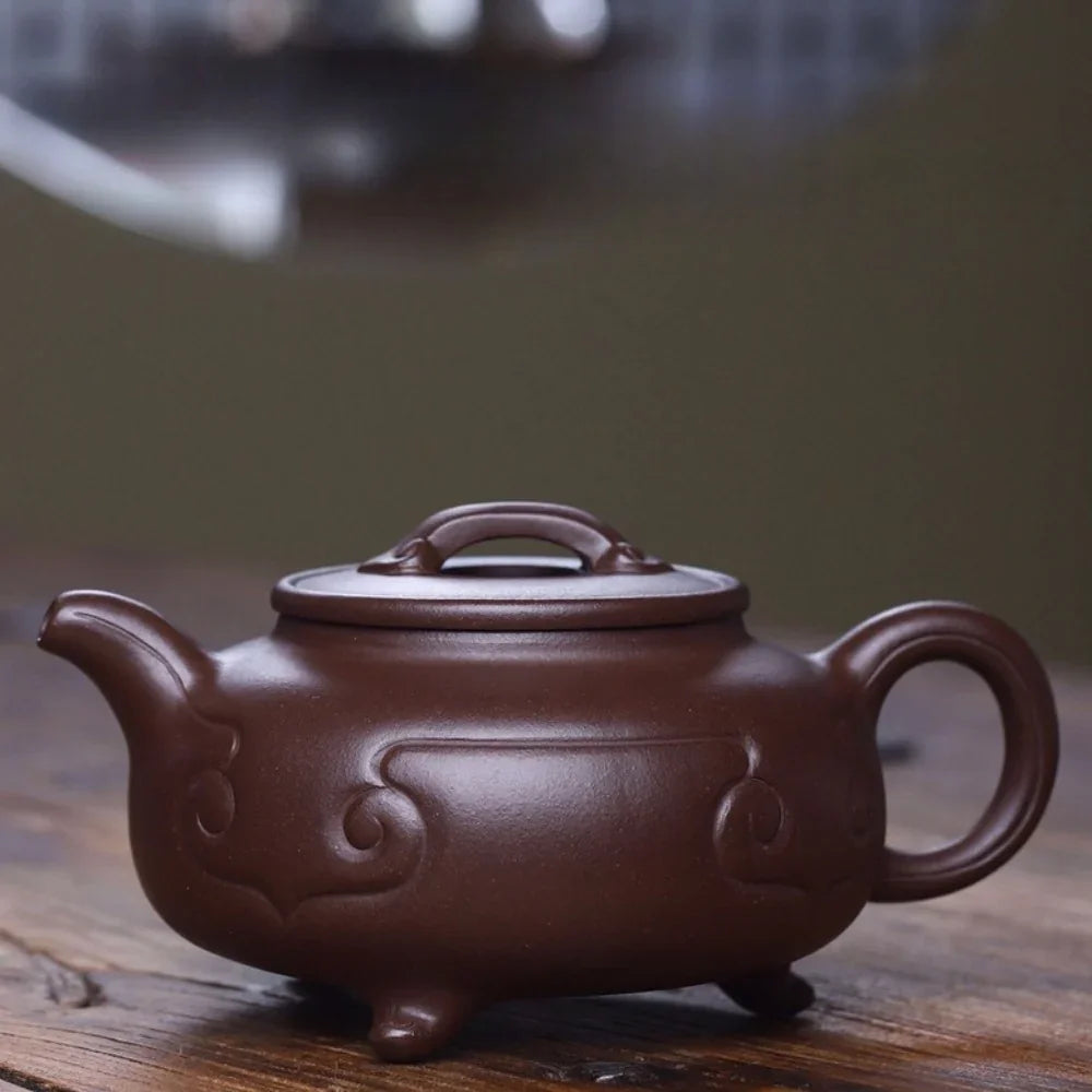 Teko Zisha Yixing Buatan Tangan Sepenuhnya [Sanzu Ruyi Pot] (Zi Ni - 400ml)