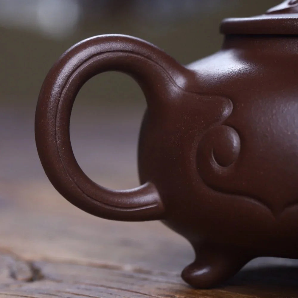 Teko Zisha Yixing Buatan Tangan Sepenuhnya [Sanzu Ruyi Pot] (Zi Ni - 400ml)