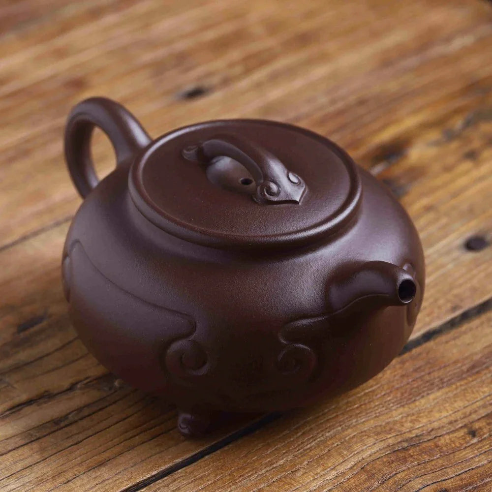 Teko Zisha Yixing Buatan Tangan Sepenuhnya [Sanzu Ruyi Pot] (Zi Ni - 400ml)