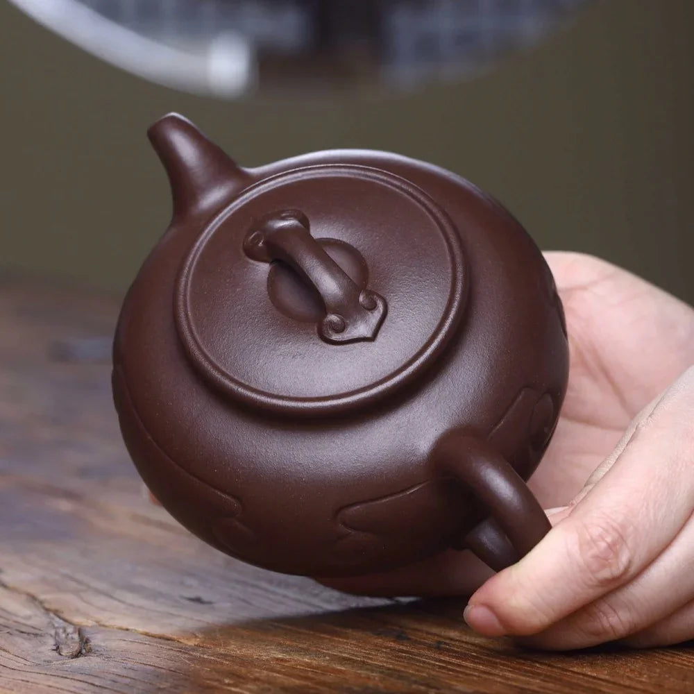 Teko Zisha Yixing Buatan Tangan Sepenuhnya [Sanzu Ruyi Pot] (Zi Ni - 400ml)