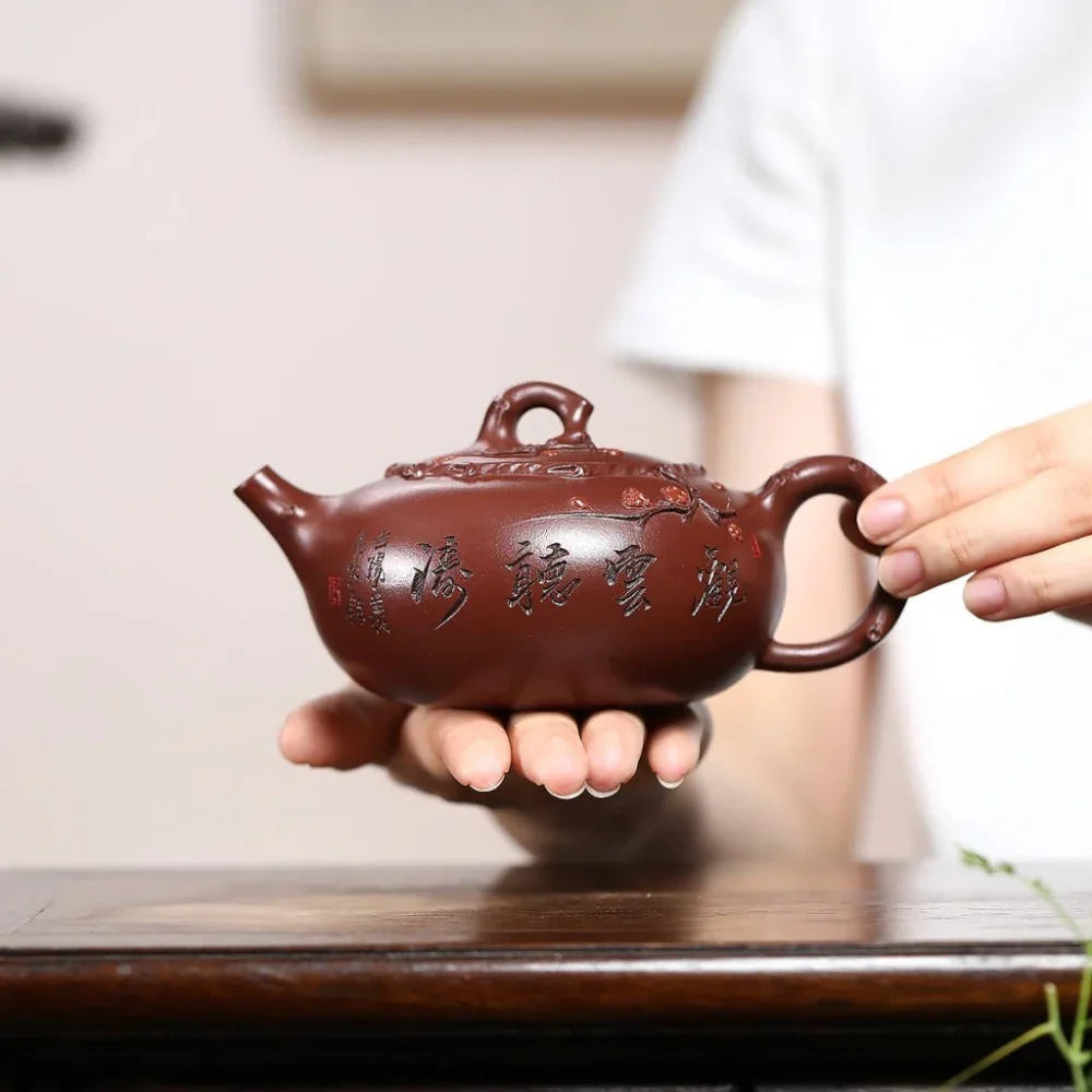 Full Handmade Yixing Zisha Teapot Set [Guan Yun Ting Tao] (Di Cao Qing - 300ml)