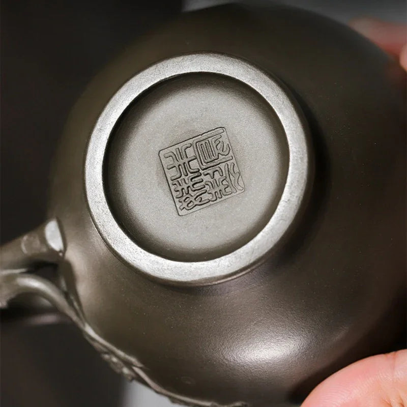 Full Handmade Yixing Zisha Teapot Set [Mei Bao Chun] (Feicui Qing Zi Ni - 320ml) - YIQIN TEA HOUSE | yiqinteahouse.com | >300ml, full handmade zisha teapot, teapot, teaware, teaware set