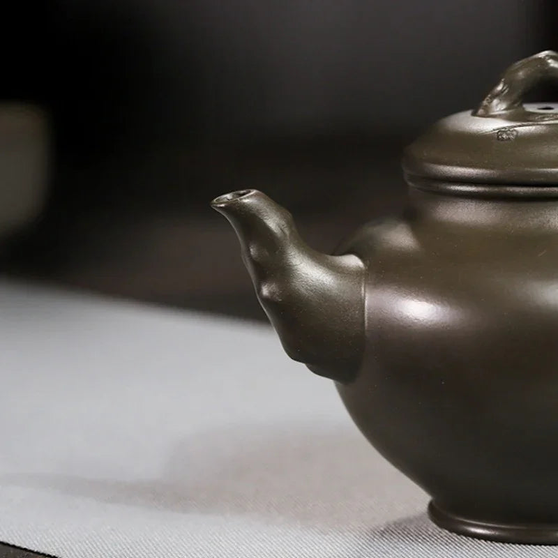 Full Handmade Yixing Zisha Teapot Set [Mei Bao Chun] (Feicui Qing Zi Ni - 320ml) - YIQIN TEA HOUSE | yiqinteahouse.com | >300ml, full handmade zisha teapot, teapot, teaware, teaware set