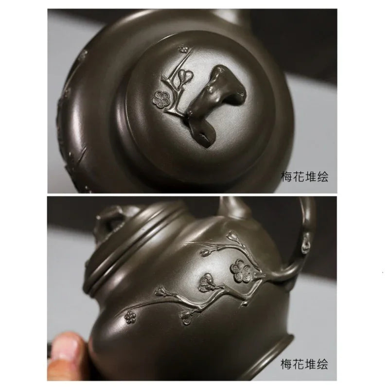 Full Handmade Yixing Zisha Teapot Set [Mei Bao Chun] (Feicui Qing Zi Ni - 320ml) - YIQIN TEA HOUSE | yiqinteahouse.com | >300ml, full handmade zisha teapot, teapot, teaware, teaware set