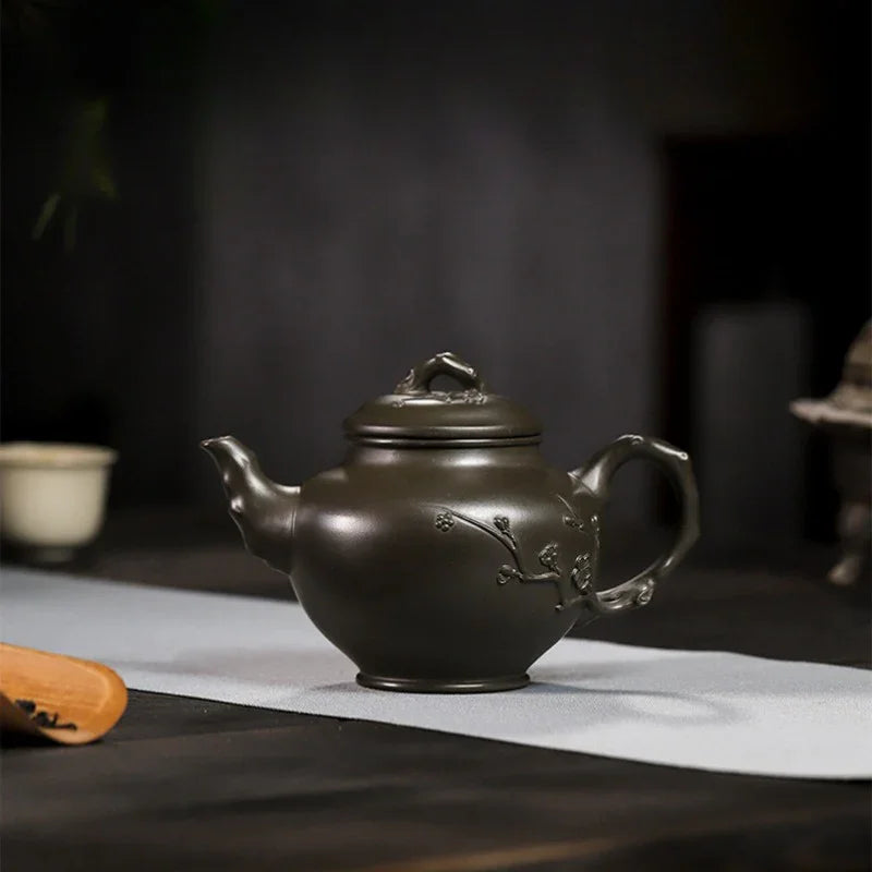 Full Handmade Yixing Zisha Teapot Set [Mei Bao Chun] (Feicui Qing Zi Ni - 320ml) - YIQIN TEA HOUSE | yiqinteahouse.com | >300ml, full handmade zisha teapot, teapot, teaware, teaware set