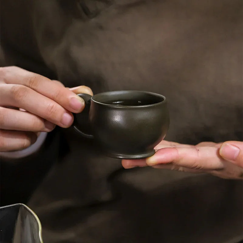 Full Handmade Yixing Zisha Teapot Set [Mei Bao Chun] (Feicui Qing Zi Ni - 320ml) - YIQIN TEA HOUSE | yiqinteahouse.com | >300ml, full handmade zisha teapot, teapot, teaware, teaware set