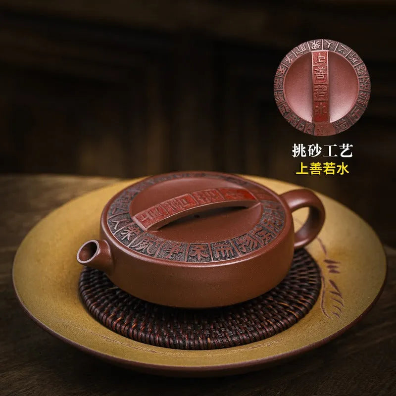 Full Handmade Yixing Zisha Teapot [Shang Shan Ruo Shui] (Di Cao Qing - 160ml) - YIQIN TEA HOUSE | yiqinteahouse.com | <200ml, full handmade zisha teapot, new arrival, teapot, teaware