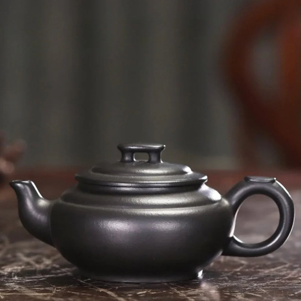 Teko Yixing Zisha Buatan Tangan Sepenuhnya [Shang Xin Qiao Pot] (Hei Ni - 190ml)