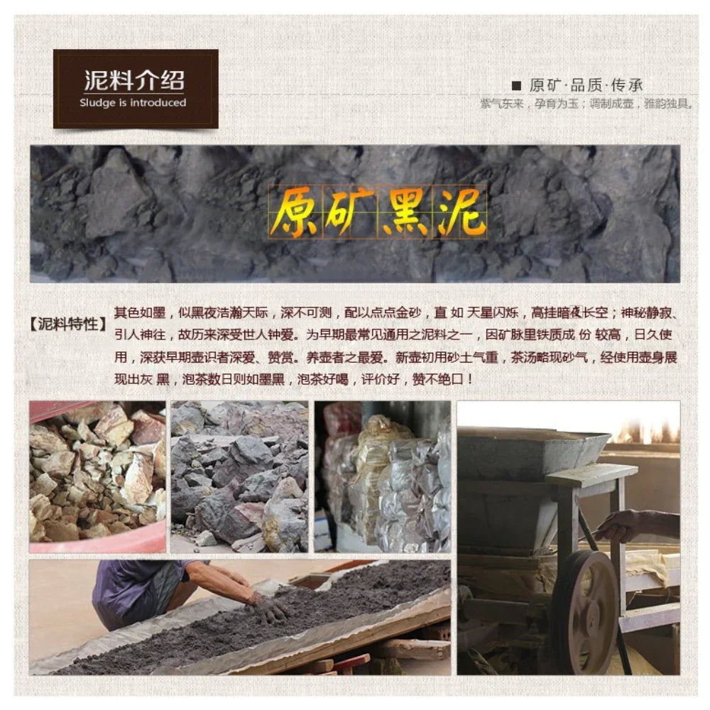 Teko Yixing Zisha Buatan Tangan Sepenuhnya [Shang Xin Qiao Pot] (Hei Ni - 190ml)