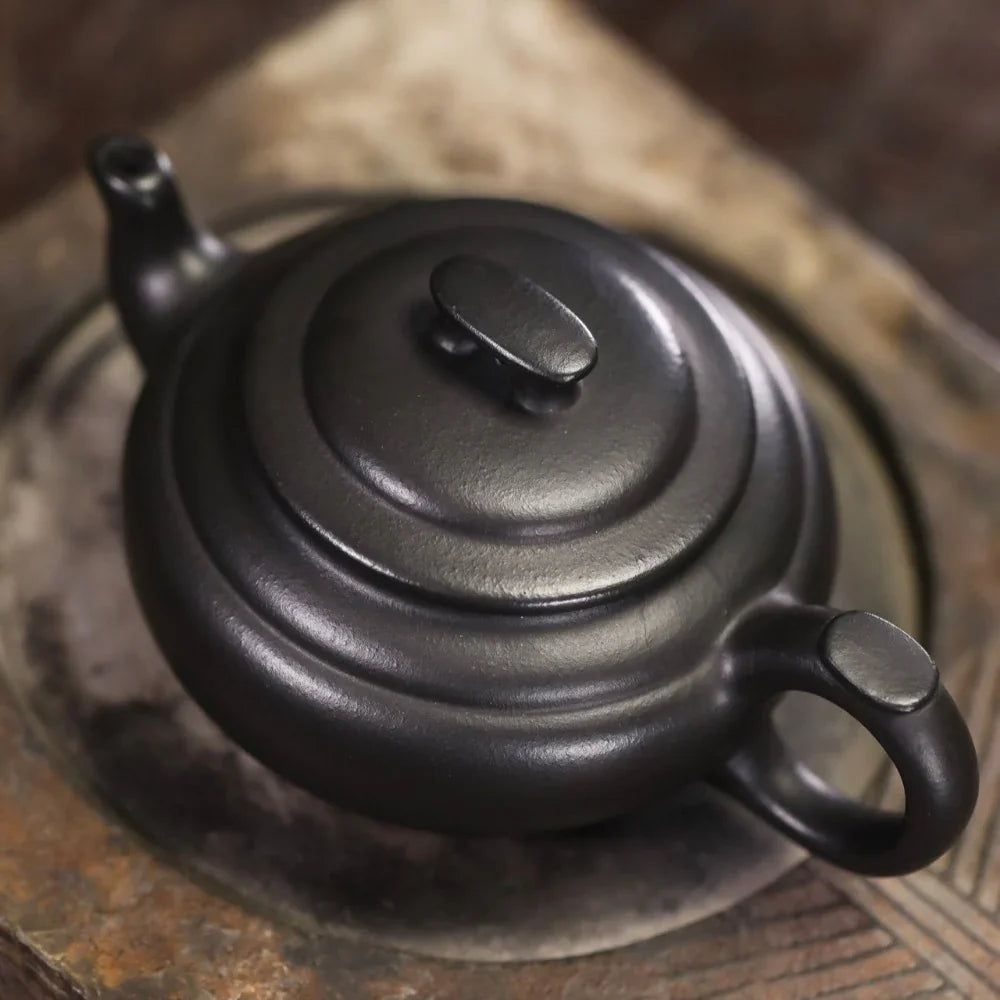 Teko Yixing Zisha Buatan Tangan Sepenuhnya [Shang Xin Qiao Pot] (Hei Ni - 190ml)