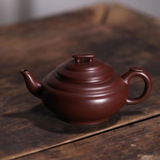 Full Handmade Yixing Zisha Teapot [Shang Xin Qiao Pot] (Zi Zhu Ni - 220ml) - YIQIN TEA HOUSE | yiqinteahouse.com | 200-300ml, full handmade zisha teapot, new arrival, plain smooth, teapot, teaware