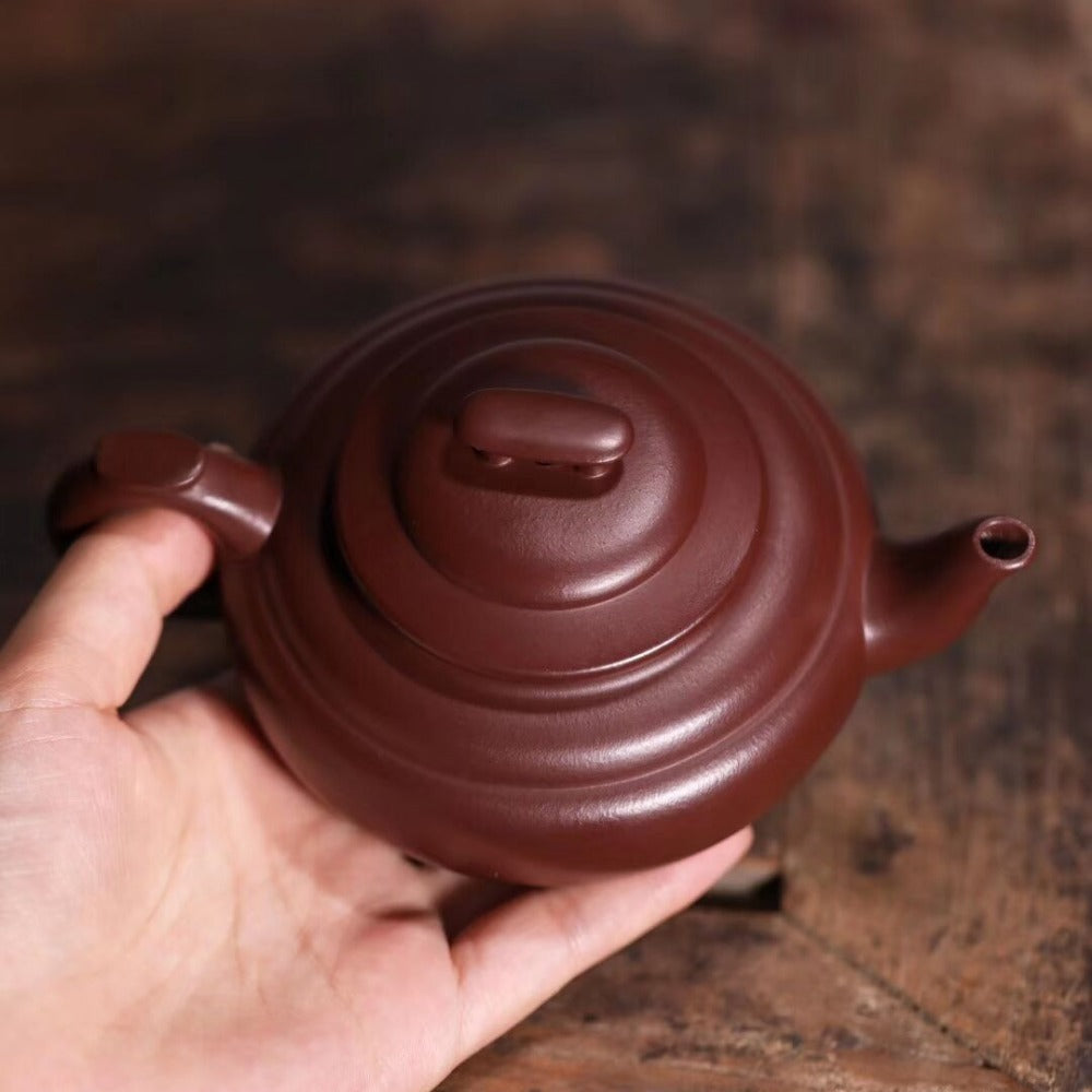 Full Handmade Yixing Zisha Teapot [Shang Xin Qiao Pot] (Zi Zhu Ni - 220ml) - YIQIN TEA HOUSE | yiqinteahouse.com | 200-300ml, full handmade zisha teapot, new arrival, plain smooth, teapot, teaware