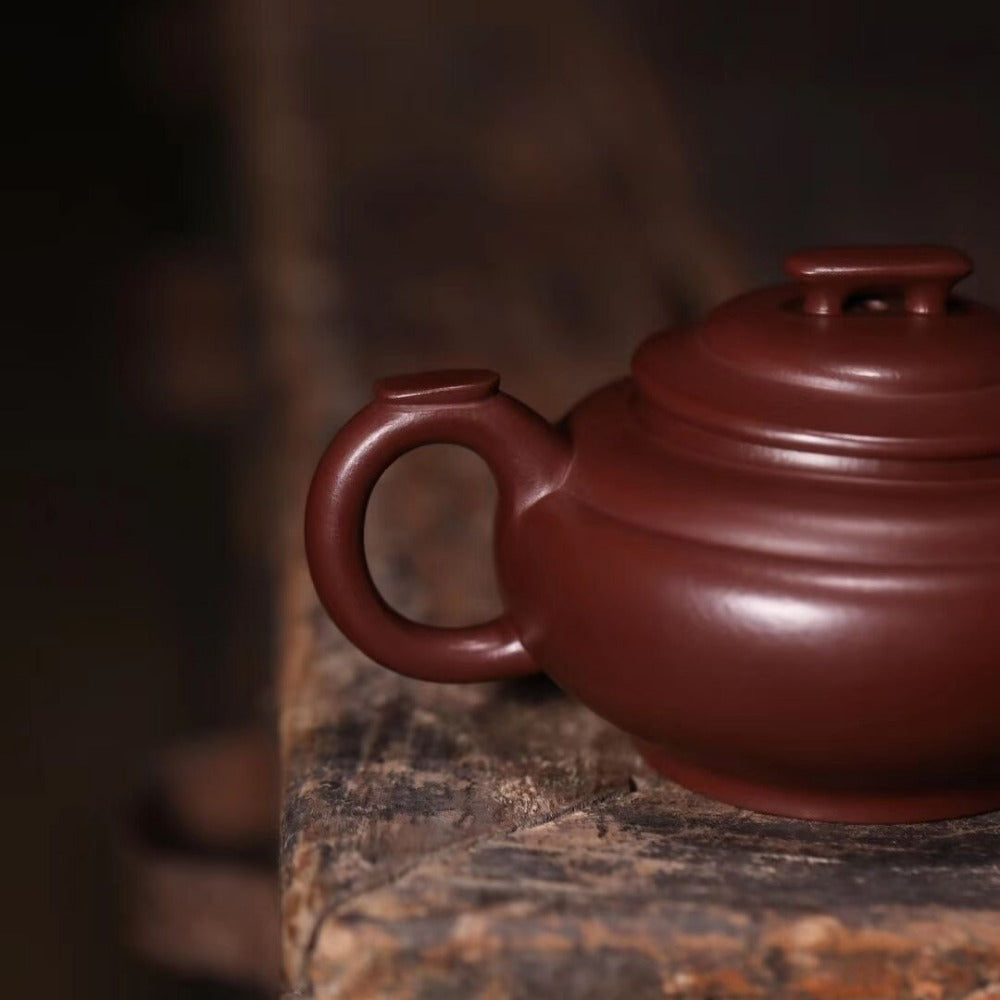 Full Handmade Yixing Zisha Teapot [Shang Xin Qiao Pot] (Zi Zhu Ni - 220ml) - YIQIN TEA HOUSE | yiqinteahouse.com | 200-300ml, full handmade zisha teapot, new arrival, plain smooth, teapot, teaware