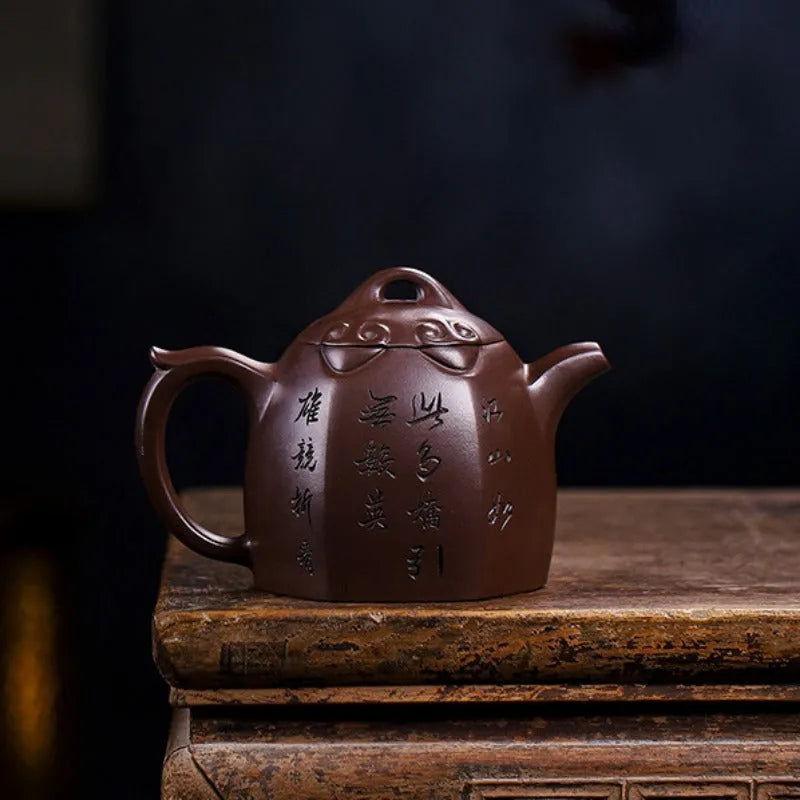 Full Handmade Yixing Zisha Teapot [Shanshui Qin Quan] (Lao Zi Ni - 420ml) - YIQIN TEA HOUSE | yiqinteahouse.com | >300ml, full handmade zisha teapot, new arrival, teapot, teaware