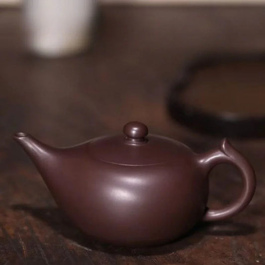 Teko Zisha Yixing Buatan Tangan Sepenuhnya [Shen Deng Yandou Pot] (Zi Ni - 125/170ml)