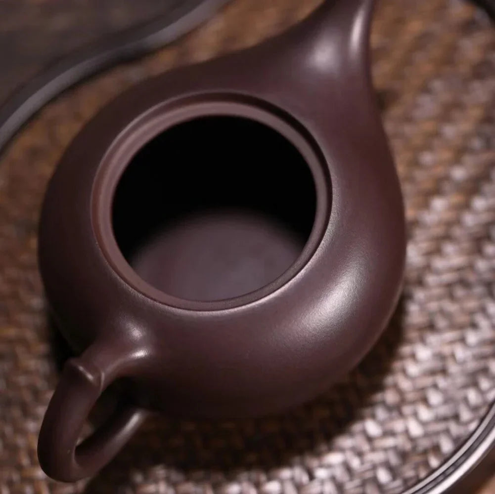 Teko Zisha Yixing Buatan Tangan Sepenuhnya [Shen Deng Yandou Pot] (Zi Ni - 125/170ml)