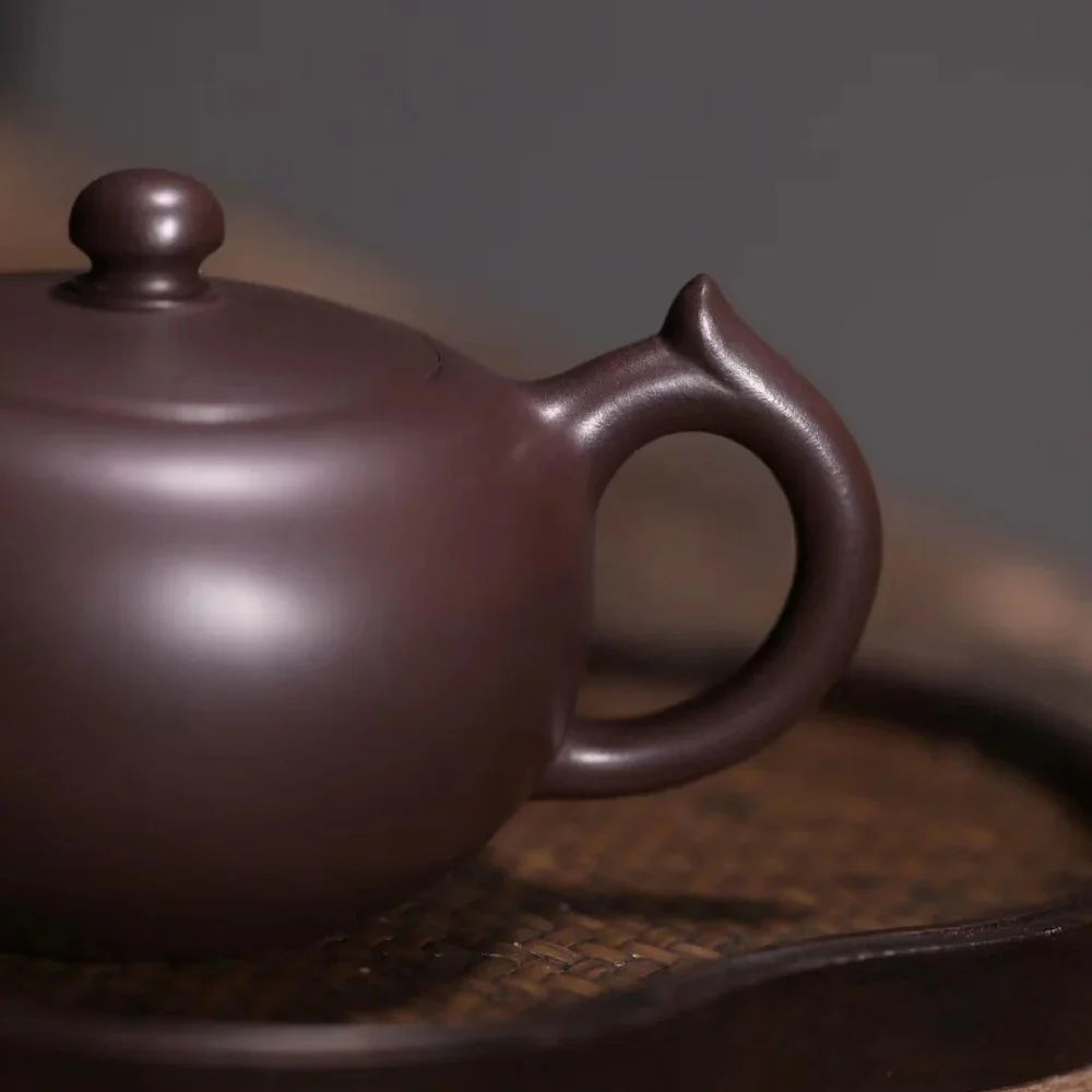Teko Zisha Yixing Buatan Tangan Sepenuhnya [Shen Deng Yandou Pot] (Zi Ni - 125/170ml)