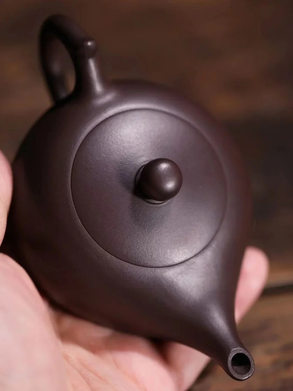 Teko Zisha Yixing Buatan Tangan Sepenuhnya [Shen Deng Yandou Pot] (Zi Ni - 125/170ml)