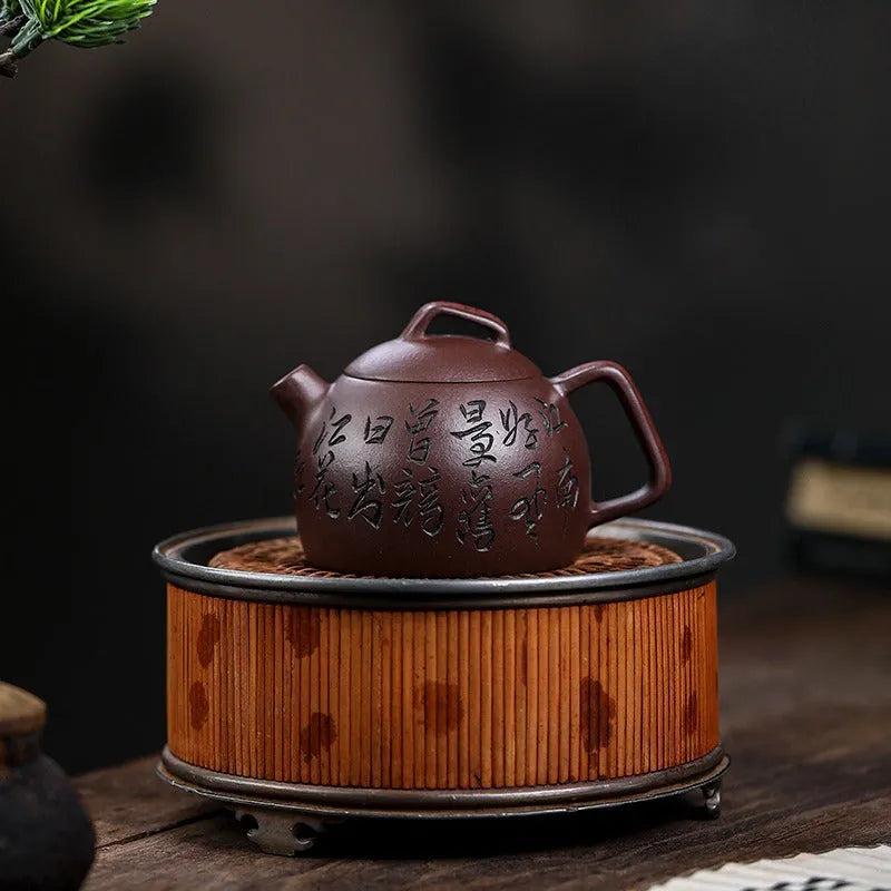 Full Handmade Yixing Zisha Teapot [Shen Yun Jiangnan] (Zi Ni - 130ml) - YIQIN TEA HOUSE | yiqinteahouse.com | <200ml, full handmade zisha teapot, new arrival, teapot, teaware