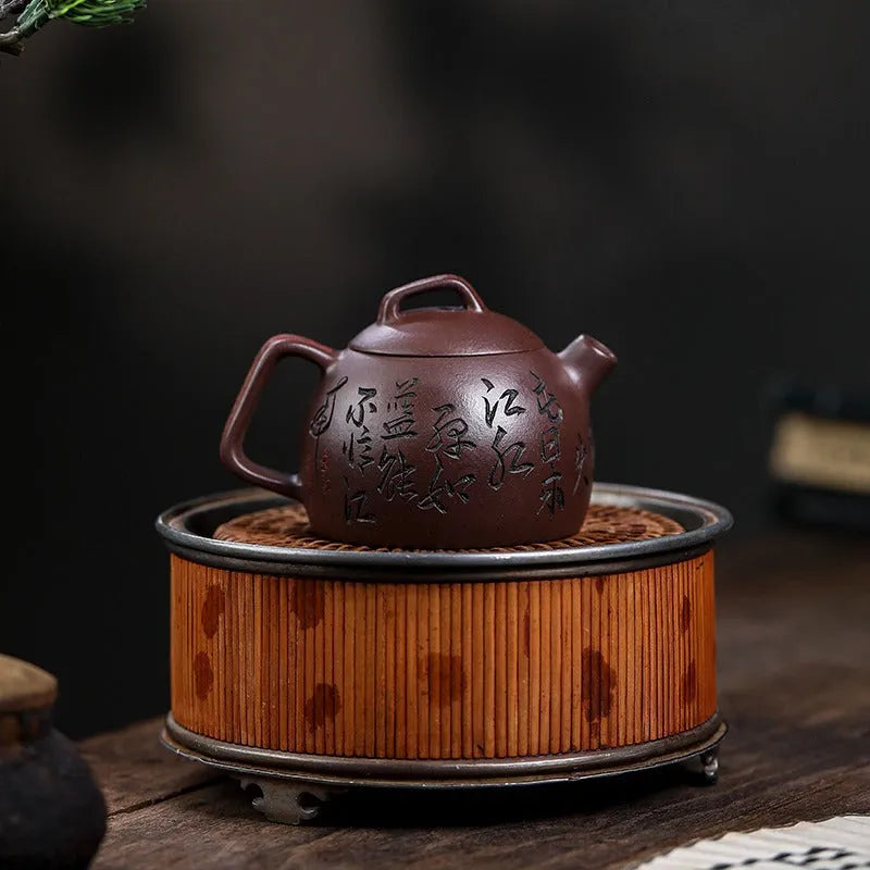 Full Handmade Yixing Zisha Teapot [Shen Yun Jiangnan] (Zi Ni - 130ml) - YIQIN TEA HOUSE | yiqinteahouse.com | <200ml, full handmade zisha teapot, new arrival, teapot, teaware