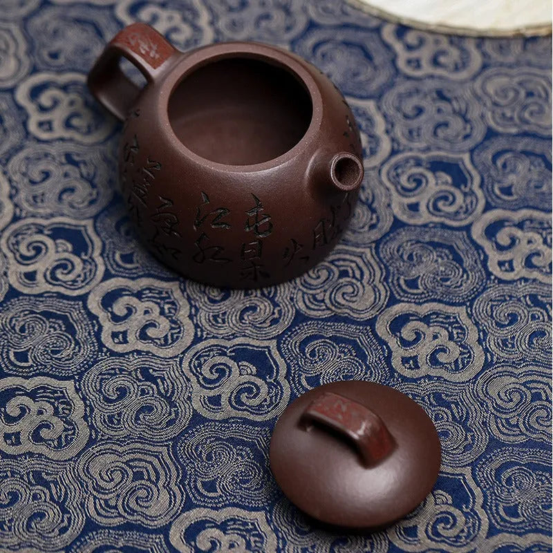 Full Handmade Yixing Zisha Teapot [Shen Yun Jiangnan] (Zi Ni - 130ml) - YIQIN TEA HOUSE | yiqinteahouse.com | <200ml, full handmade zisha teapot, new arrival, teapot, teaware