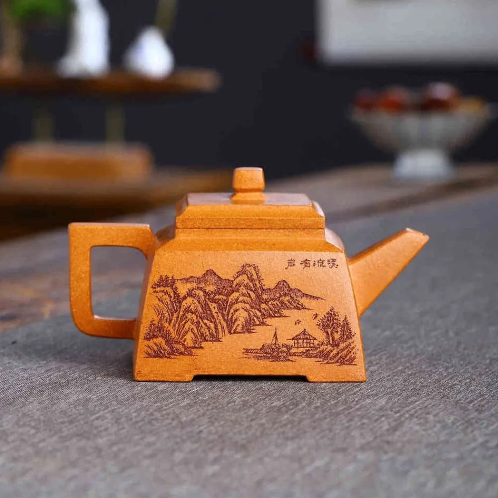 Full Handmade Yixing Zisha Teapot [Sheng Fang Pot] (Wucai Lao Duan Ni - 300ml) - YIQIN TEA HOUSE | yiqinteahouse.com | 200-300ml, full handmade zisha teapot, new arrival, teapot, teaware