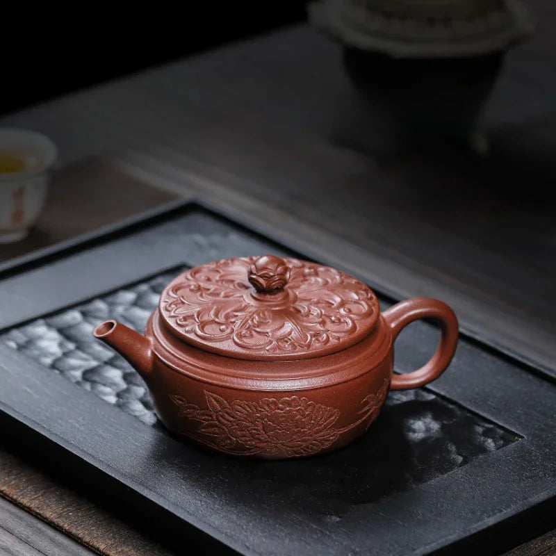 Teko Yixing Zisha Buatan Tangan Sepenuhnya [Shengshi Huakui] (Zi Ni - 240ml)