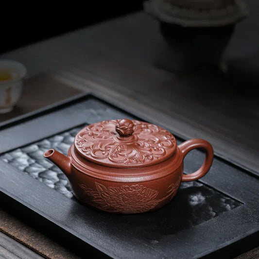 Teko Yixing Zisha Buatan Tangan Sepenuhnya [Shengshi Huakui] (Zi Ni - 240ml)