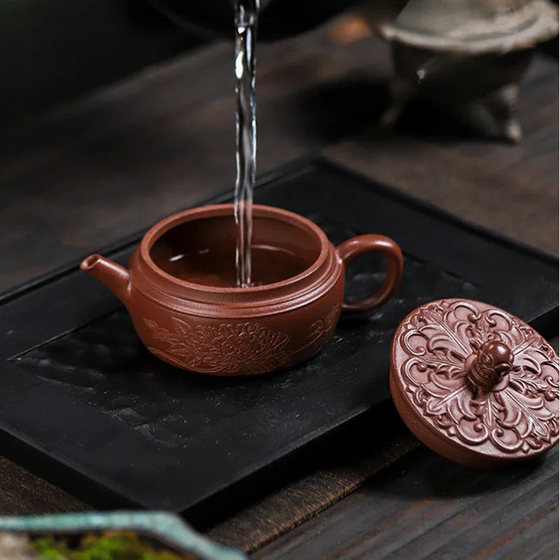 Teko Yixing Zisha Buatan Tangan Sepenuhnya [Shengshi Huakui] (Zi Ni - 240ml)