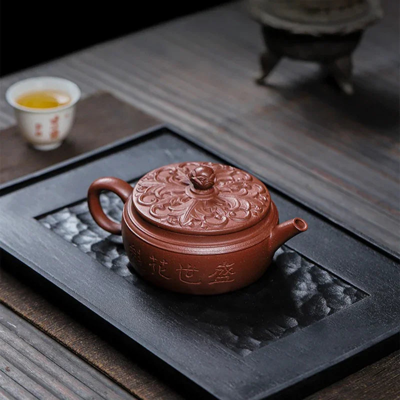 Teko Yixing Zisha Buatan Tangan Sepenuhnya [Shengshi Huakui] (Zi Ni - 240ml)