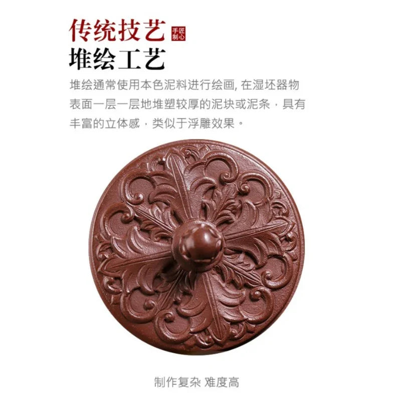 Teko Yixing Zisha Buatan Tangan Sepenuhnya [Shengshi Huakui] (Zi Ni - 240ml)