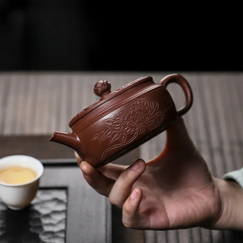 Teko Yixing Zisha Buatan Tangan Sepenuhnya [Shengshi Huakui] (Zi Ni - 240ml)