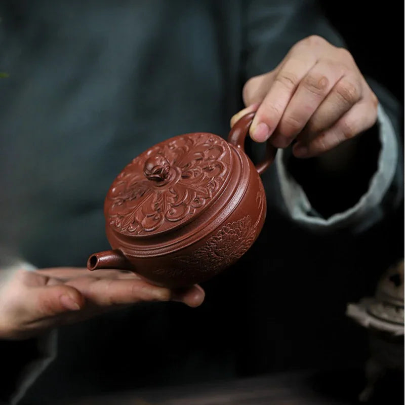 Teko Yixing Zisha Buatan Tangan Sepenuhnya [Shengshi Huakui] (Zi Ni - 240ml)