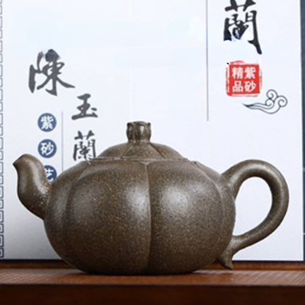 Full Handmade Yixing Zisha Teapot [Shengshi Lianhua Pot] (Qing Duan Ni - 320ml) - YIQIN TEA HOUSE | yiqinteahouse.com | >300ml, full handmade zisha teapot, new arrival, teapot, teaware