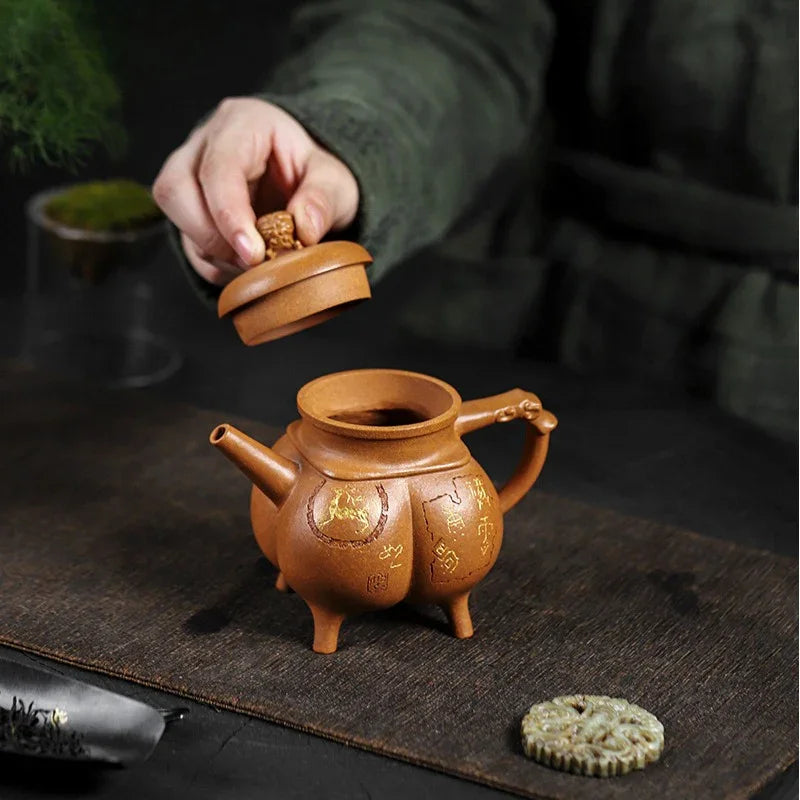 Teko Zisha Yixing Buatan Tangan Sepenuhnya [Shenzhou Fuding] (Jin Jiang Po Ni - 320ml)