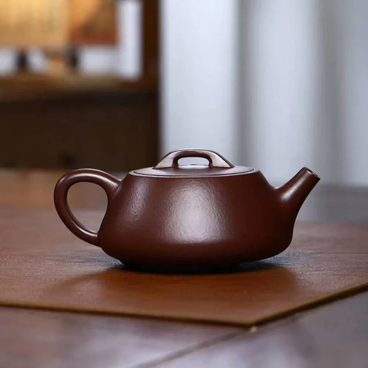 Teko Zisha Yixing Buatan Tangan Sepenuhnya [Shi Piao Pot] (Zi Ni - 180ml)