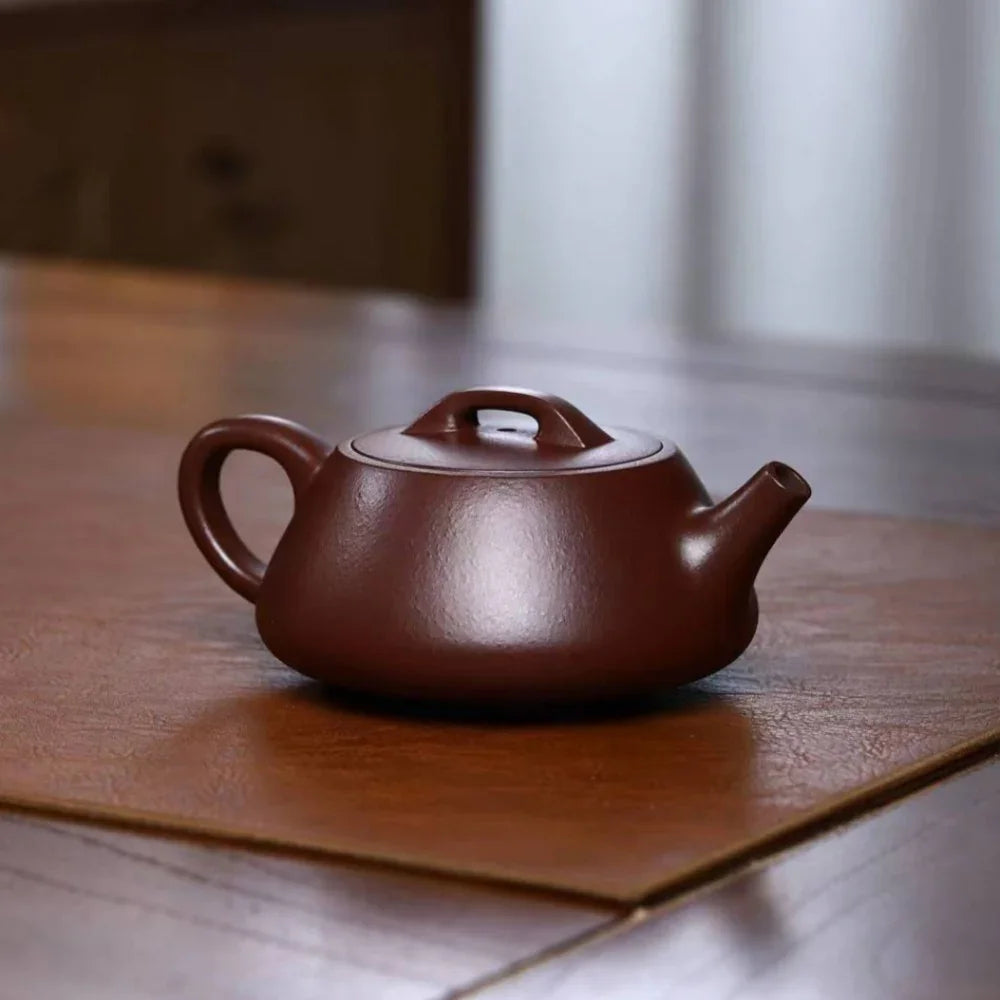 Teko Zisha Yixing Buatan Tangan Sepenuhnya [Shi Piao Pot] (Zi Ni - 180ml)