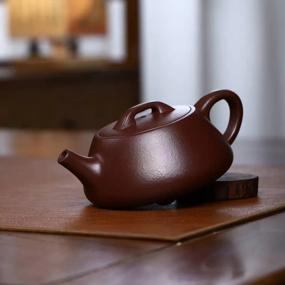 Teko Zisha Yixing Buatan Tangan Sepenuhnya [Shi Piao Pot] (Zi Ni - 180ml)