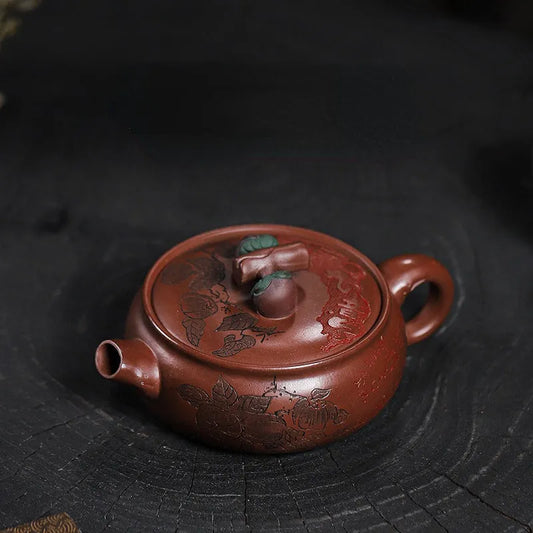 Full Handmade Yixing Zisha Teapot [Shi Shi Ruyi] (Di Cao Qing - 200ml) - YIQIN TEA HOUSE | yiqinteahouse.com | 200-300ml, full handmade zisha teapot, new arrival, teapot, teaware