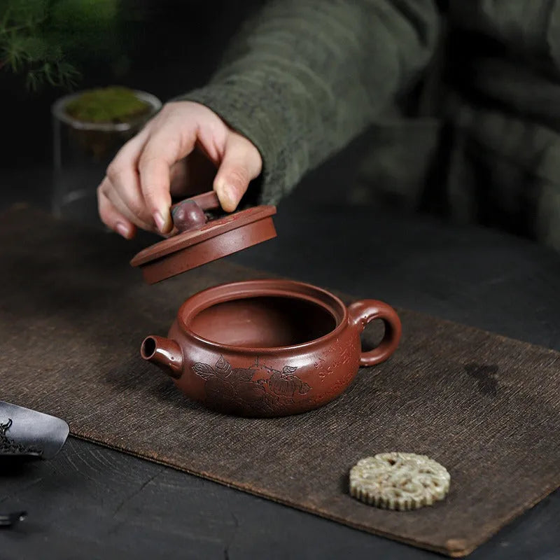 Full Handmade Yixing Zisha Teapot [Shi Shi Ruyi] (Di Cao Qing - 200ml) - YIQIN TEA HOUSE | yiqinteahouse.com | 200-300ml, full handmade zisha teapot, new arrival, teapot, teaware