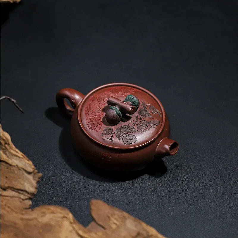 Full Handmade Yixing Zisha Teapot [Shi Shi Ruyi] (Di Cao Qing - 200ml) - YIQIN TEA HOUSE | yiqinteahouse.com | 200-300ml, full handmade zisha teapot, new arrival, teapot, teaware