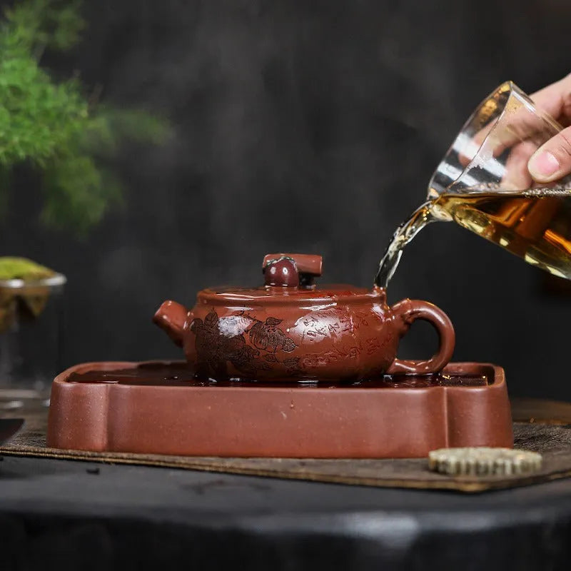 Full Handmade Yixing Zisha Teapot [Shi Shi Ruyi] (Di Cao Qing - 200ml) - YIQIN TEA HOUSE | yiqinteahouse.com | 200-300ml, full handmade zisha teapot, new arrival, teapot, teaware