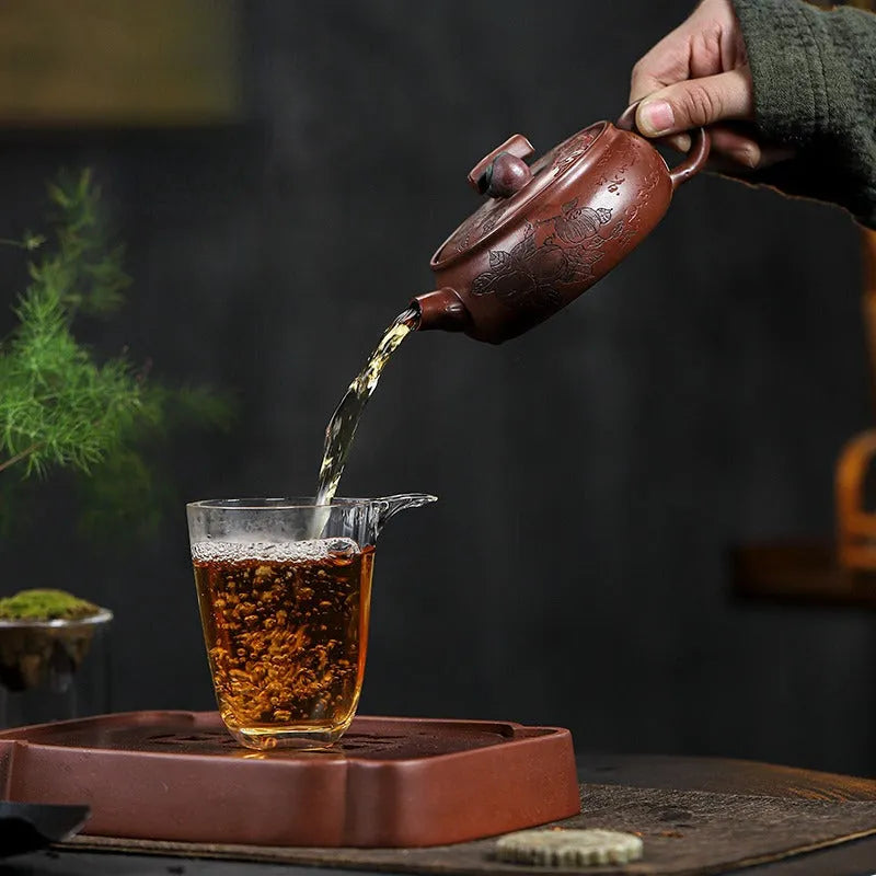 Full Handmade Yixing Zisha Teapot [Shi Shi Ruyi] (Di Cao Qing - 200ml) - YIQIN TEA HOUSE | yiqinteahouse.com | 200-300ml, full handmade zisha teapot, new arrival, teapot, teaware