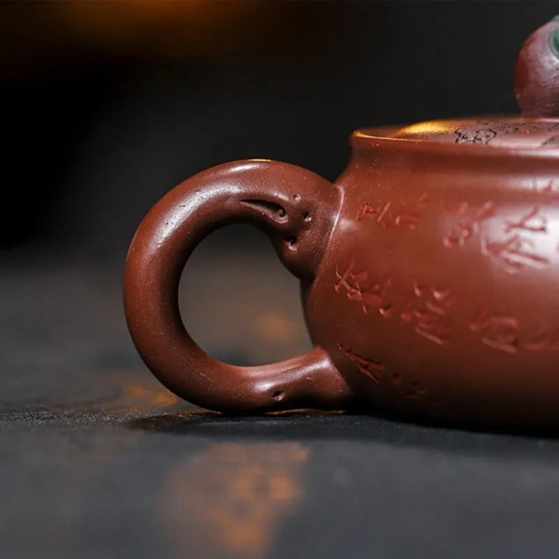 Full Handmade Yixing Zisha Teapot [Shi Shi Ruyi] (Di Cao Qing - 200ml) - YIQIN TEA HOUSE | yiqinteahouse.com | 200-300ml, full handmade zisha teapot, new arrival, teapot, teaware