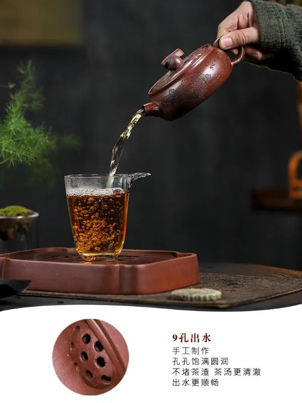 Full Handmade Yixing Zisha Teapot [Shi Shi Ruyi] (Di Cao Qing - 200ml) - YIQIN TEA HOUSE | yiqinteahouse.com | 200-300ml, full handmade zisha teapot, new arrival, teapot, teaware