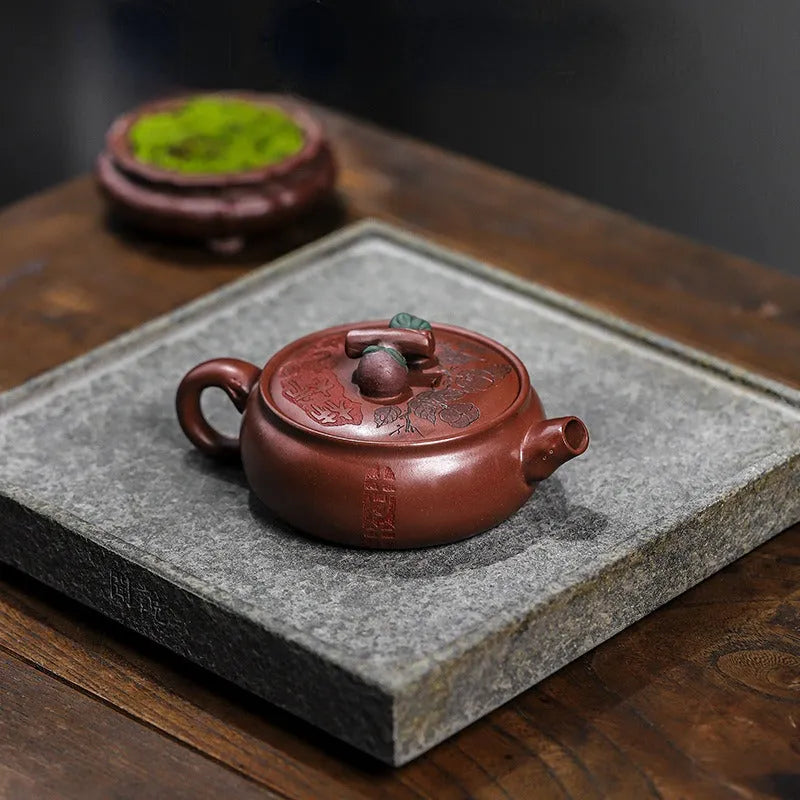 Full Handmade Yixing Zisha Teapot [Shi Shi Ruyi] (Di Cao Qing - 200ml) - YIQIN TEA HOUSE | yiqinteahouse.com | 200-300ml, full handmade zisha teapot, new arrival, teapot, teaware