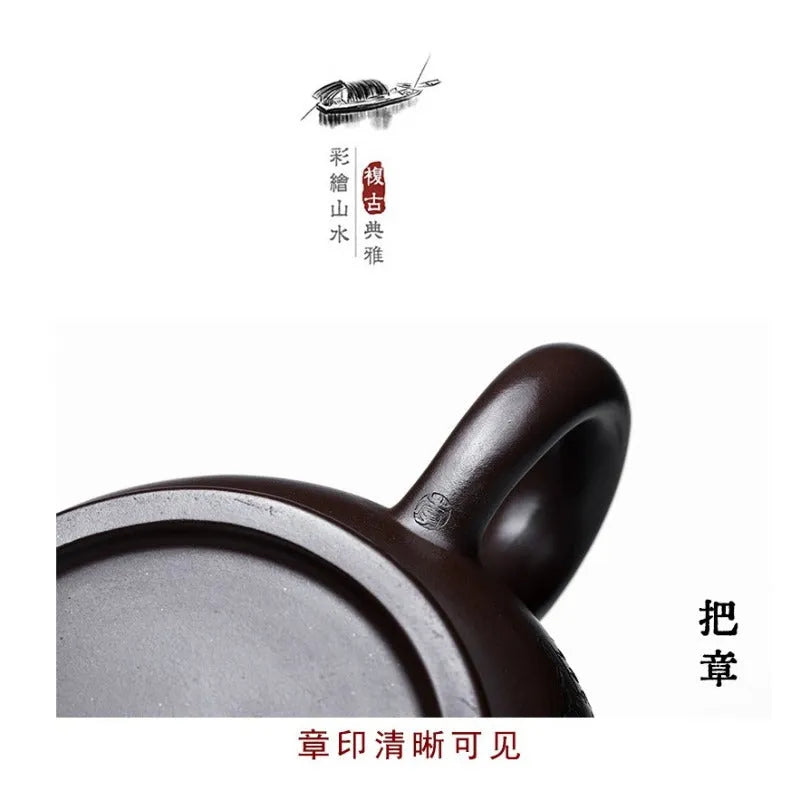 Full Handmade Yixing Zisha Teapot [Shilai Yun Zhuan] (Zi Jia Ni - 380ml) - YIQIN TEA HOUSE | yiqinteahouse.com | >300ml, full handmade zisha teapot, new arrival, teapot, teaware