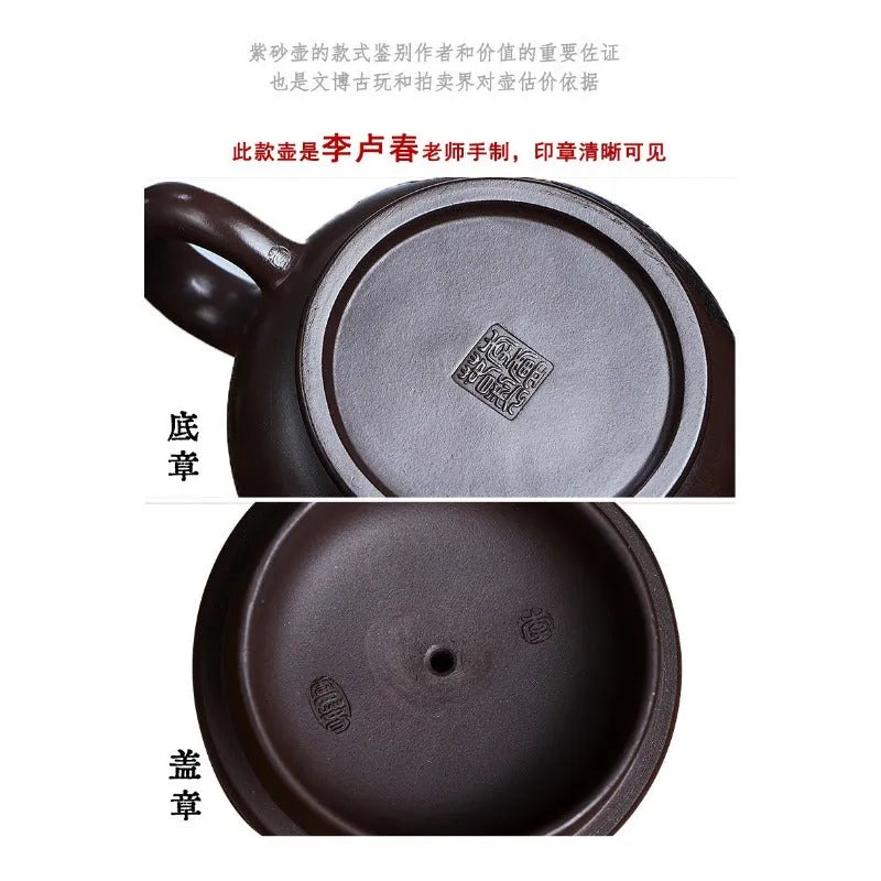 Full Handmade Yixing Zisha Teapot [Shilai Yun Zhuan] (Zi Jia Ni - 380ml) - YIQIN TEA HOUSE | yiqinteahouse.com | >300ml, full handmade zisha teapot, new arrival, teapot, teaware