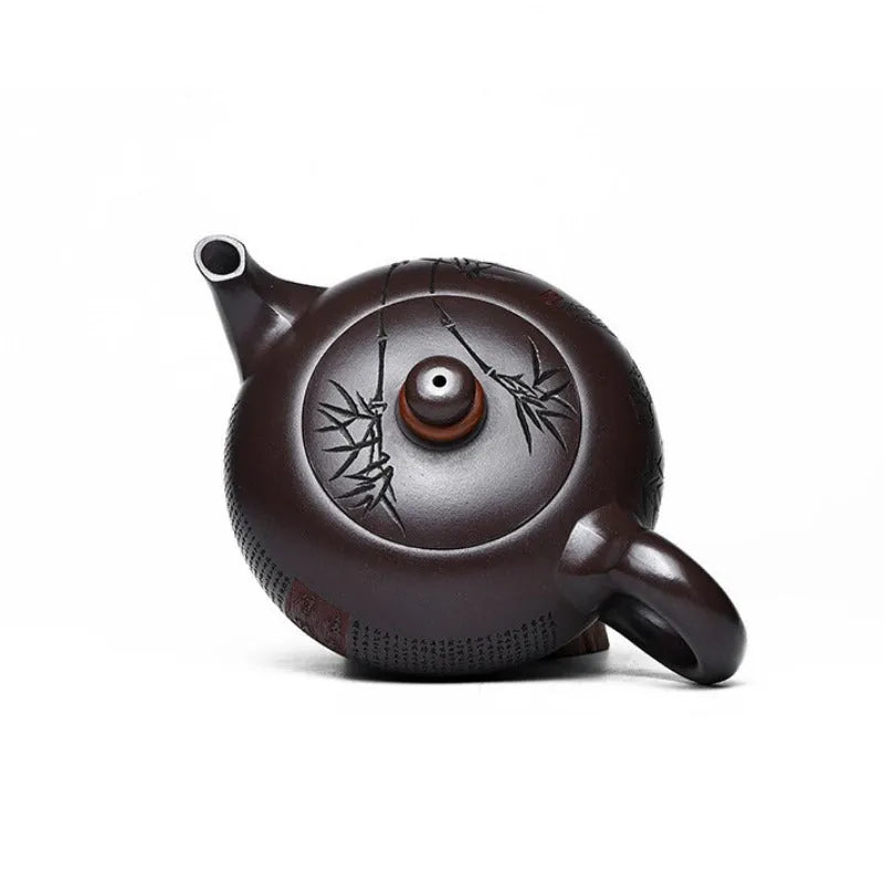 Full Handmade Yixing Zisha Teapot [Shilai Yun Zhuan] (Zi Jia Ni - 380ml) - YIQIN TEA HOUSE | yiqinteahouse.com | >300ml, full handmade zisha teapot, new arrival, teapot, teaware